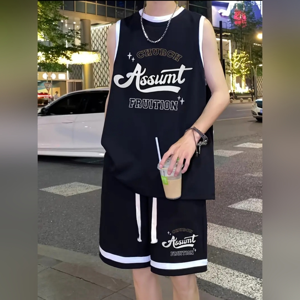 Summer Casual Sportswear Set for Students, Loose And Versatile Two-Piece
